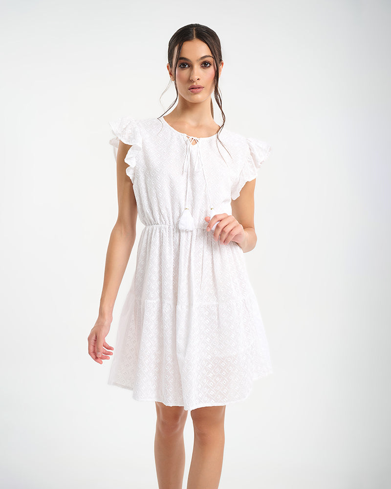 Ble Resort Collection Abito Senza Maniche con Nappine Decorative