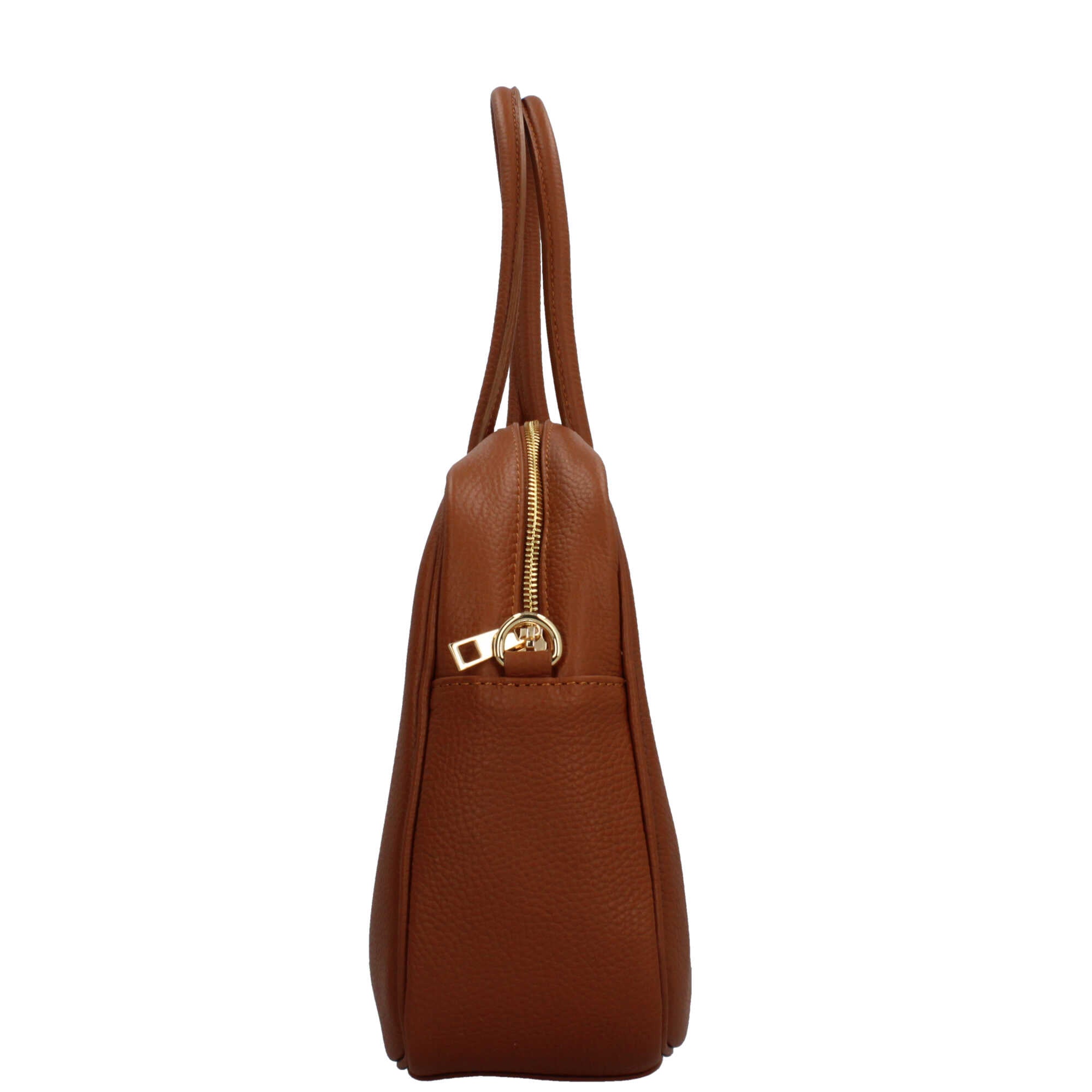 Borsa a mano Made in Italy in pelle martellata con doppio manico e tracolla CUOIO TU | Giò Fashion