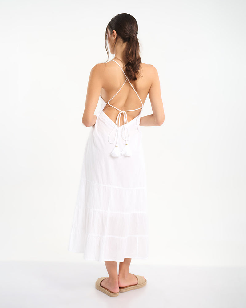 Ble Resort Collection Abito Lungo con Schiena Scoperta