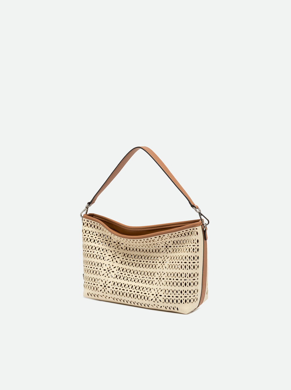 Borsa a spalla Gianni Chiarini traforata con tracolla removibile e design moderno Beige TU | Giò Fashion