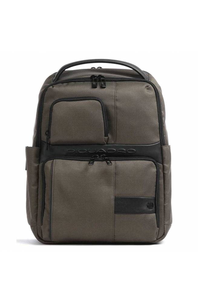 Zaino porta computer Piquadro in tessuto riciclato con tasche organizzate