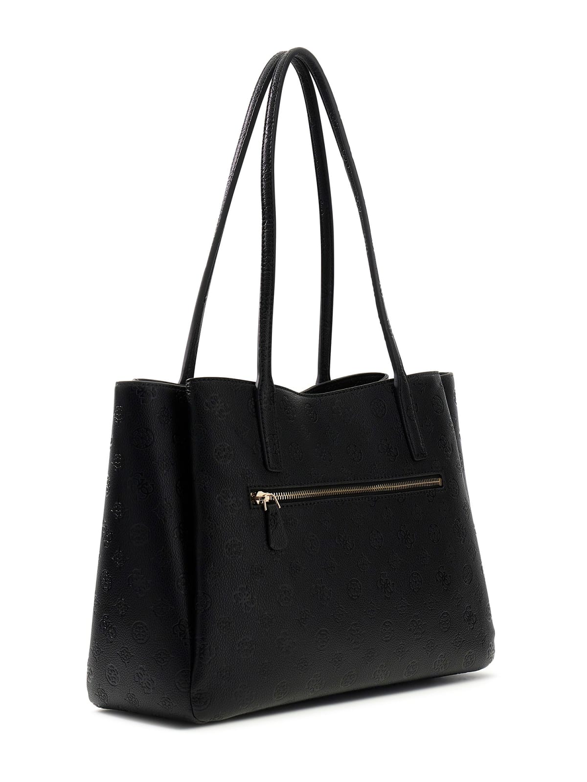 Borsa shopper Guess donna logo emboss con charm e dettaglio metallico NERO LOGO TU | Giò Fashion