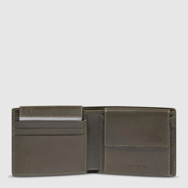 Portafoglio Piquadro in pelle con portamonete e portacarte Verde TU | Giò Fashion