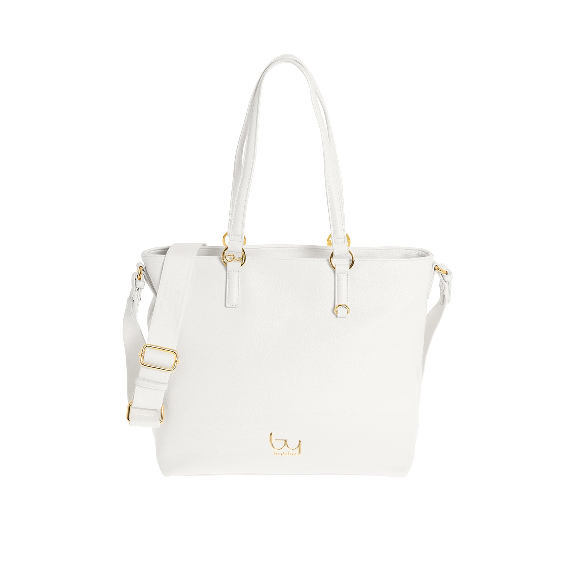 Borsa shopping Byblos donna in ecopelle con doppio manico e tracolla regolabile Bianco TU | Giò Fashion