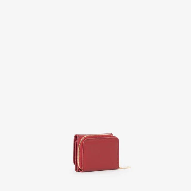 Portafoglio Valentino compatto in pelle sintetica con chiusura zip BORDEAUX TU | Giò Fashion