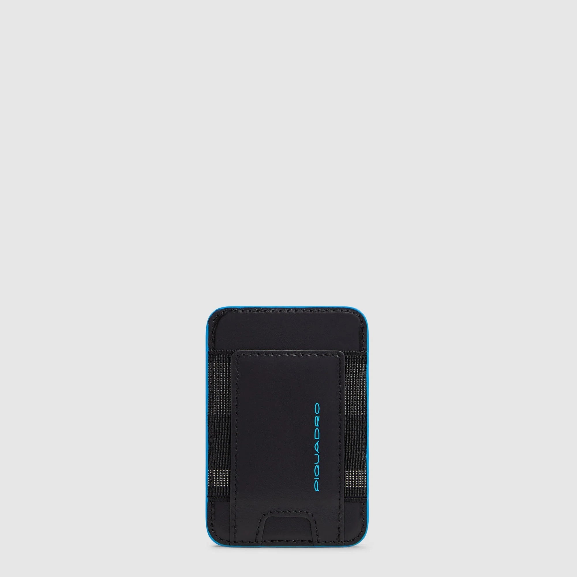 Piquadro Portacarte di Credito MagSafe in Pelle Blue Square Blu Notte con Protezione RFID