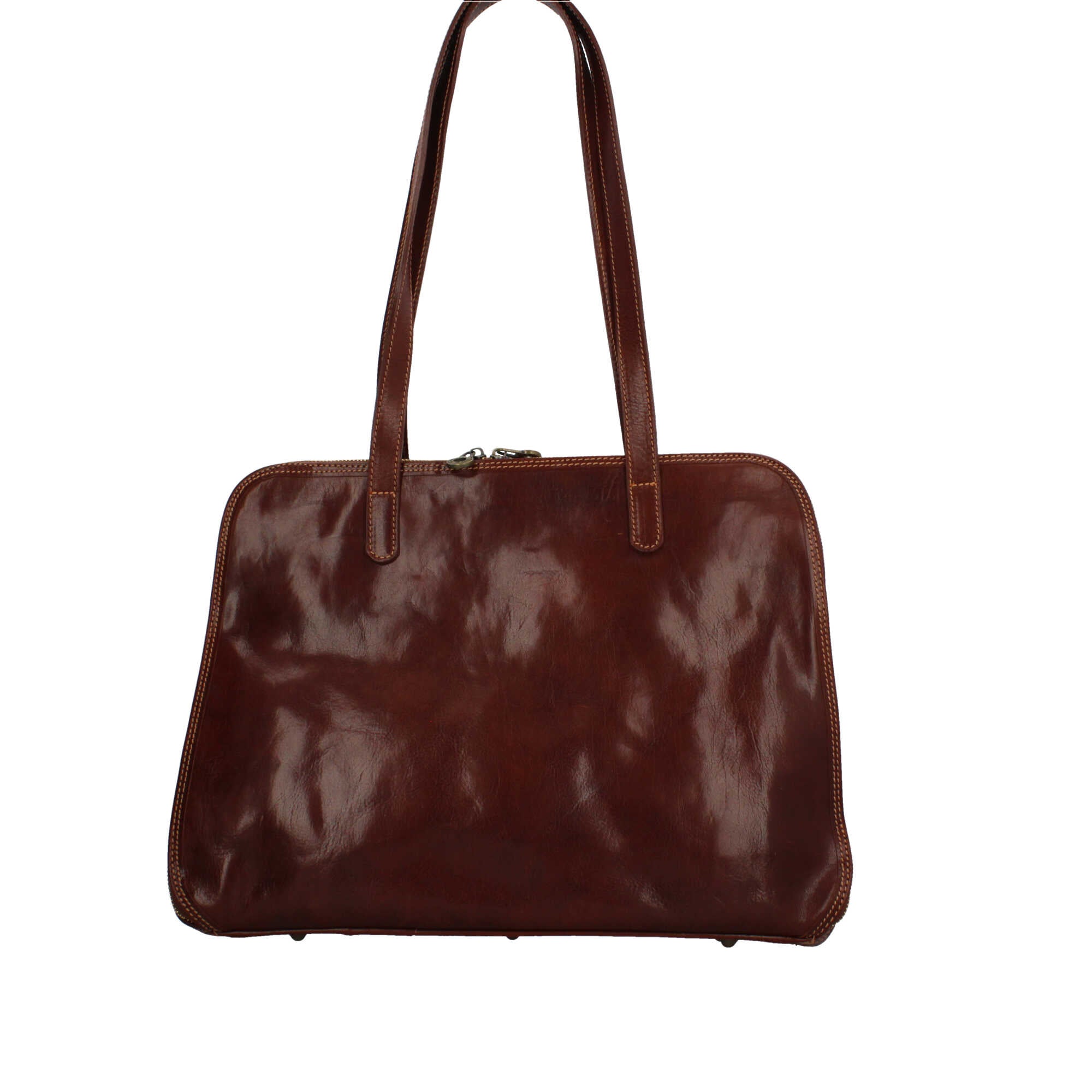 Borsa Made in Italy a mano con zip superiore e design professionale CUOIO TU | Giò Fashion
