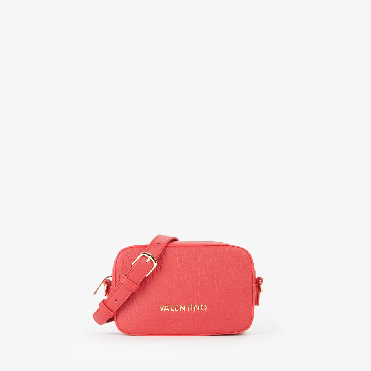 Valentino borsa a tracolla donna compatta con logo in rilievo Rosso TU | Giò Fashion