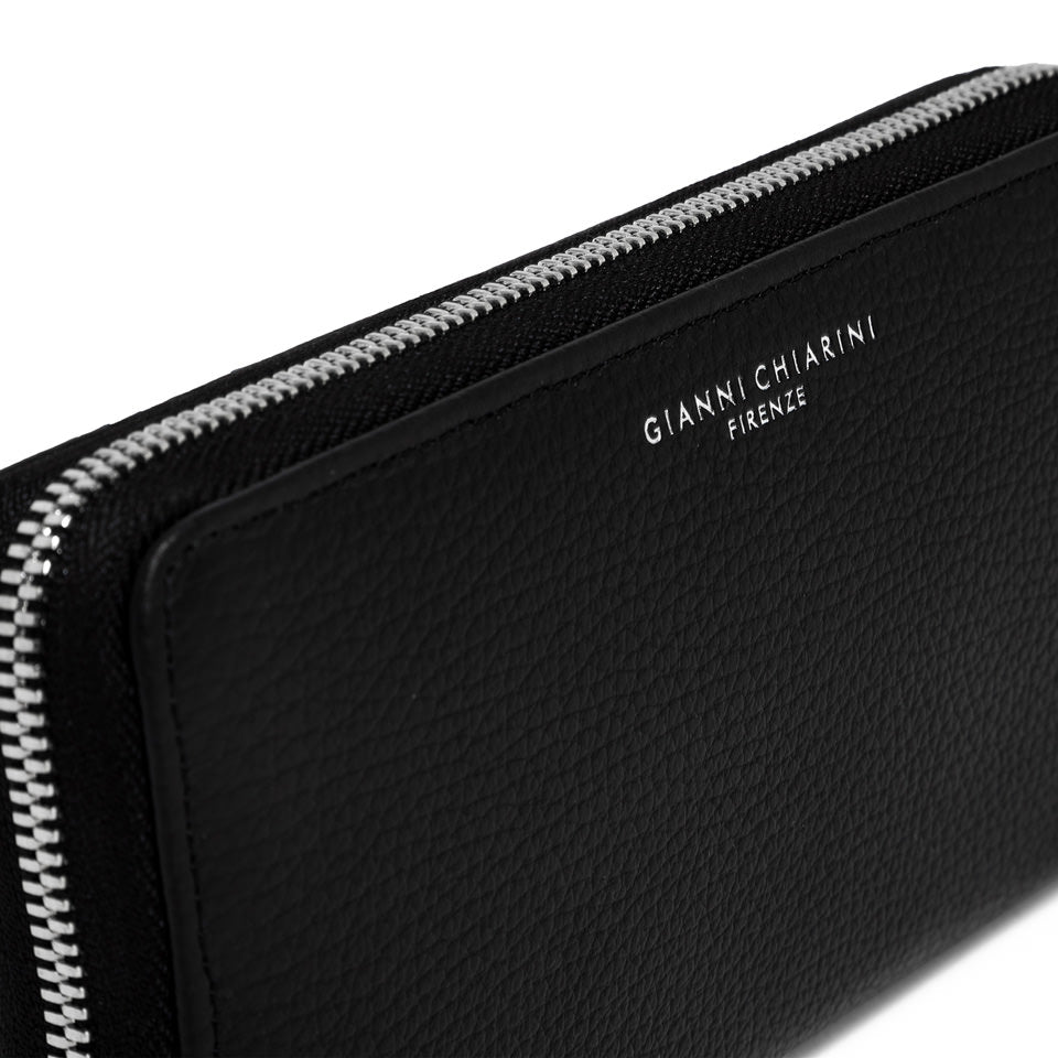 Portafoglio Compatto Gianni Chiarini Wallets Grain in pelle grana Nero TU | Giò Fashion