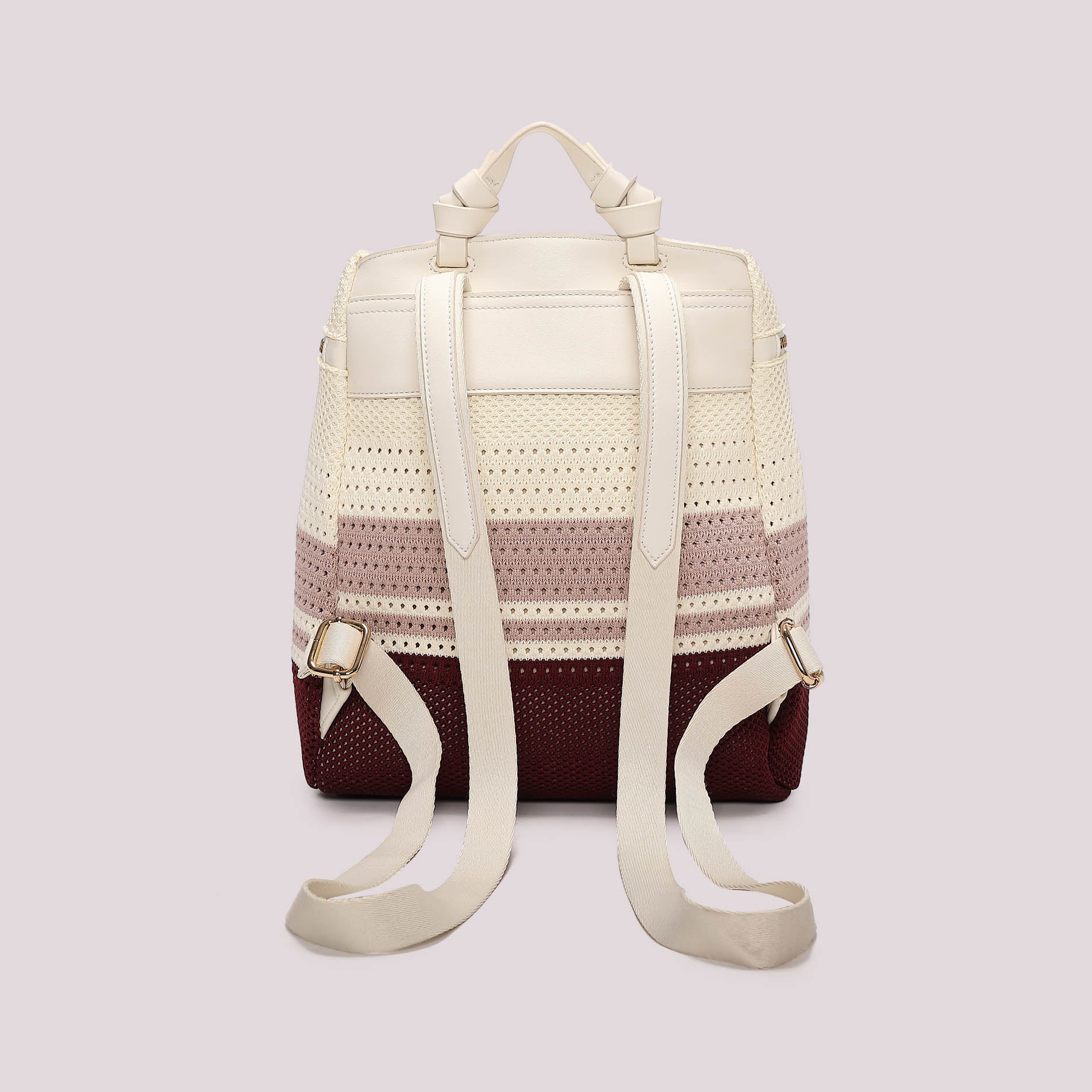 Zaino donna Mimi Mua in tessuto lavorato con design estivo e chiusura zip