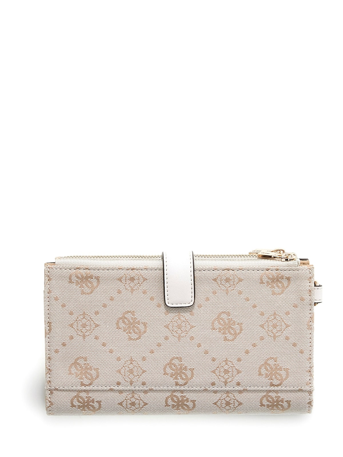 Portafoglio Guess donna con stampa logo all over e dettagli metallici