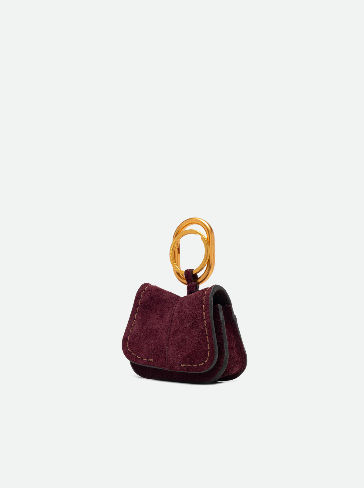 Charm Portachiavi Gianni Chiarini Helena Round in Vera Pelle Scamosciata con Moschettone