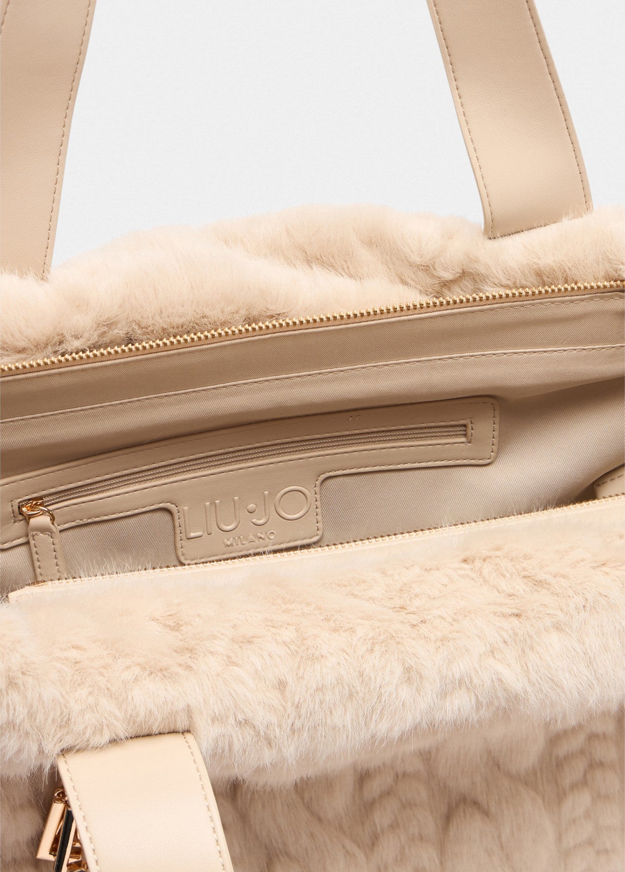 Borsa shopper Liu Jo in pelliccia effetto lavorato Beige TU | Giò Fashion