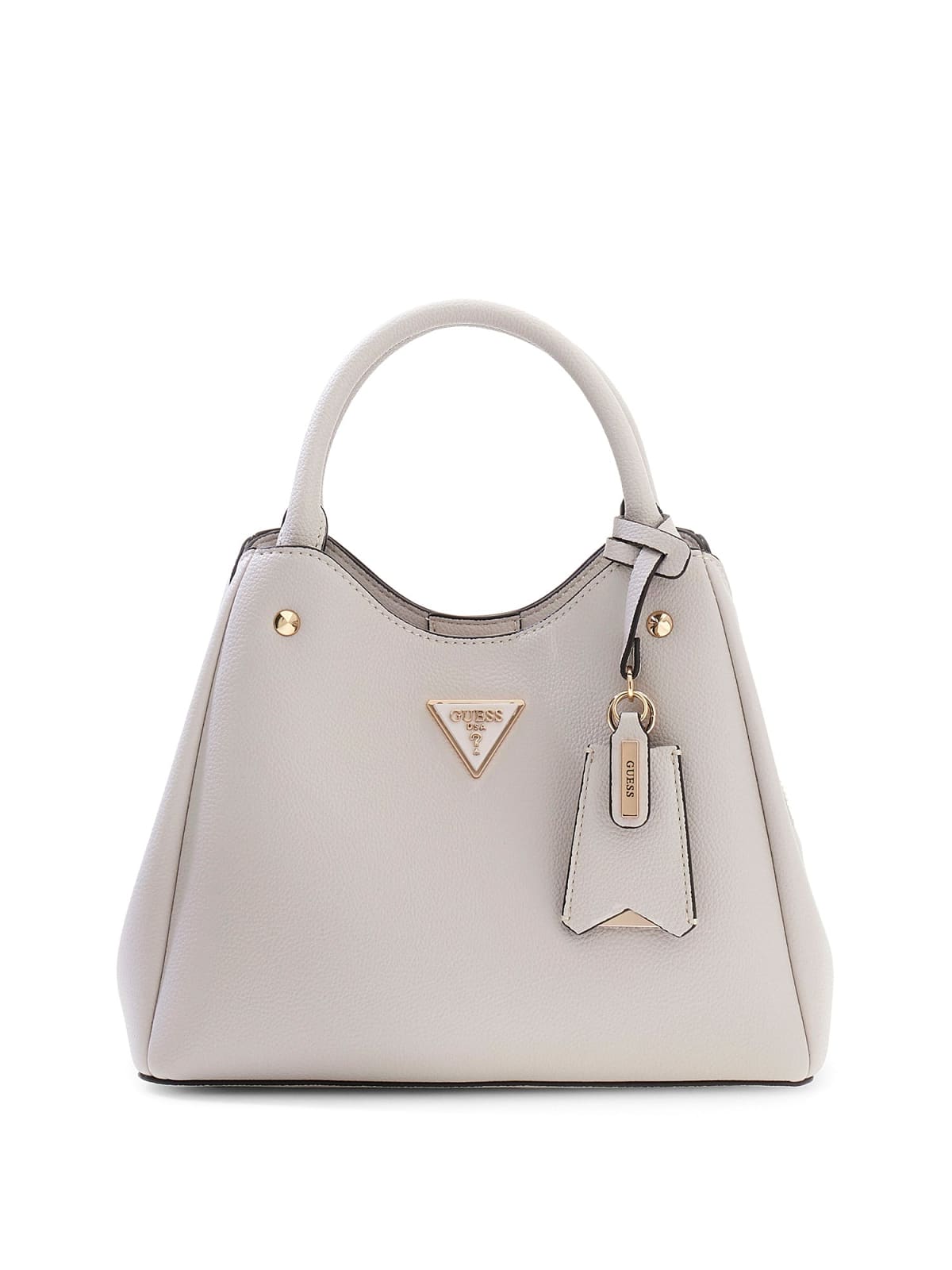 Borsa a mano Guess donna elegante con charm e logo frontale AVORIO TU | Giò Fashion