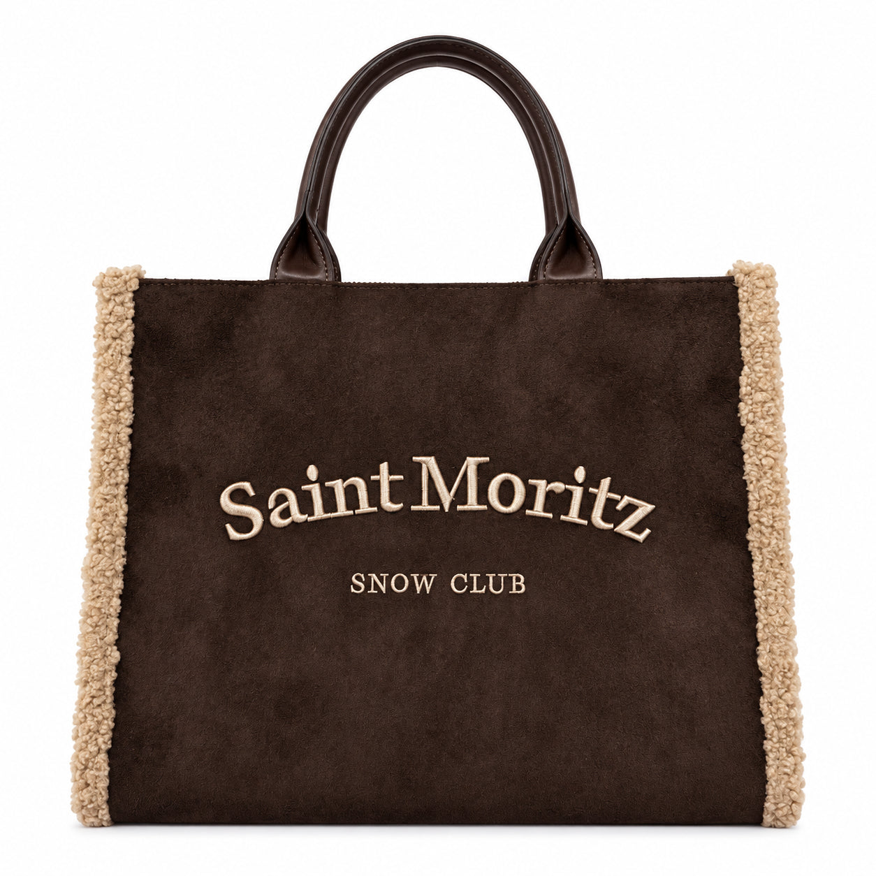 Borsa a Mano Kuvé Saint Moritz Snow Club con Profili Teddy