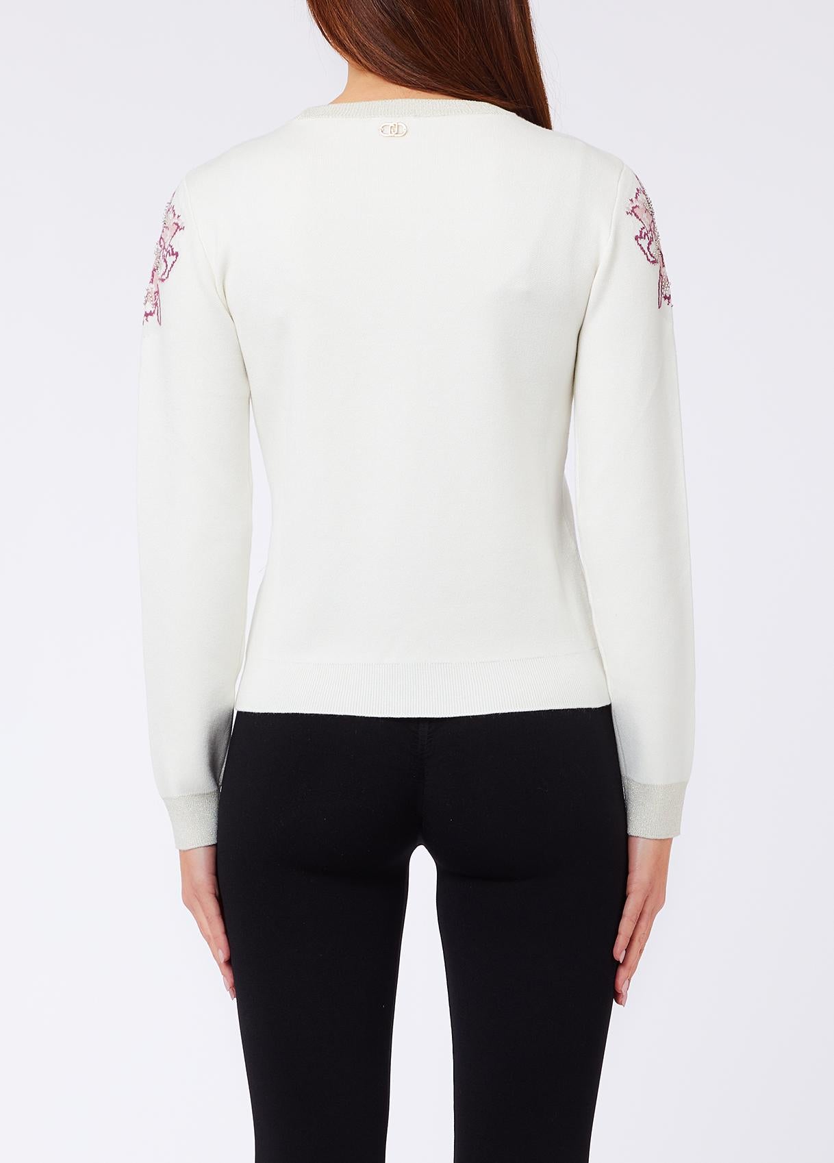 Liu Jo Maglia Donna Jacquard con Dettagli a Righe