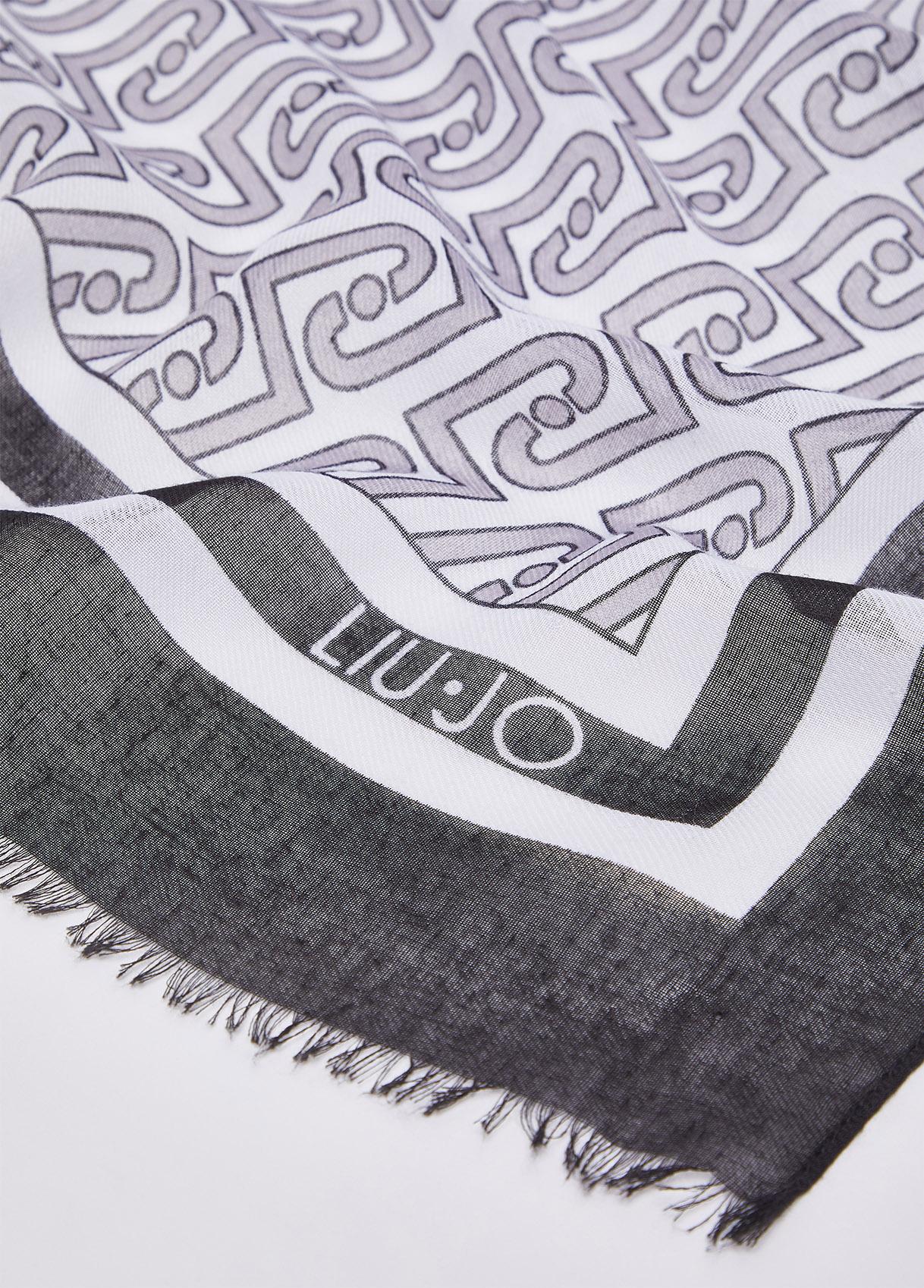 Sciarpa Liu Jo donna con logo e motivo grafico Nero TU | Giò Fashion