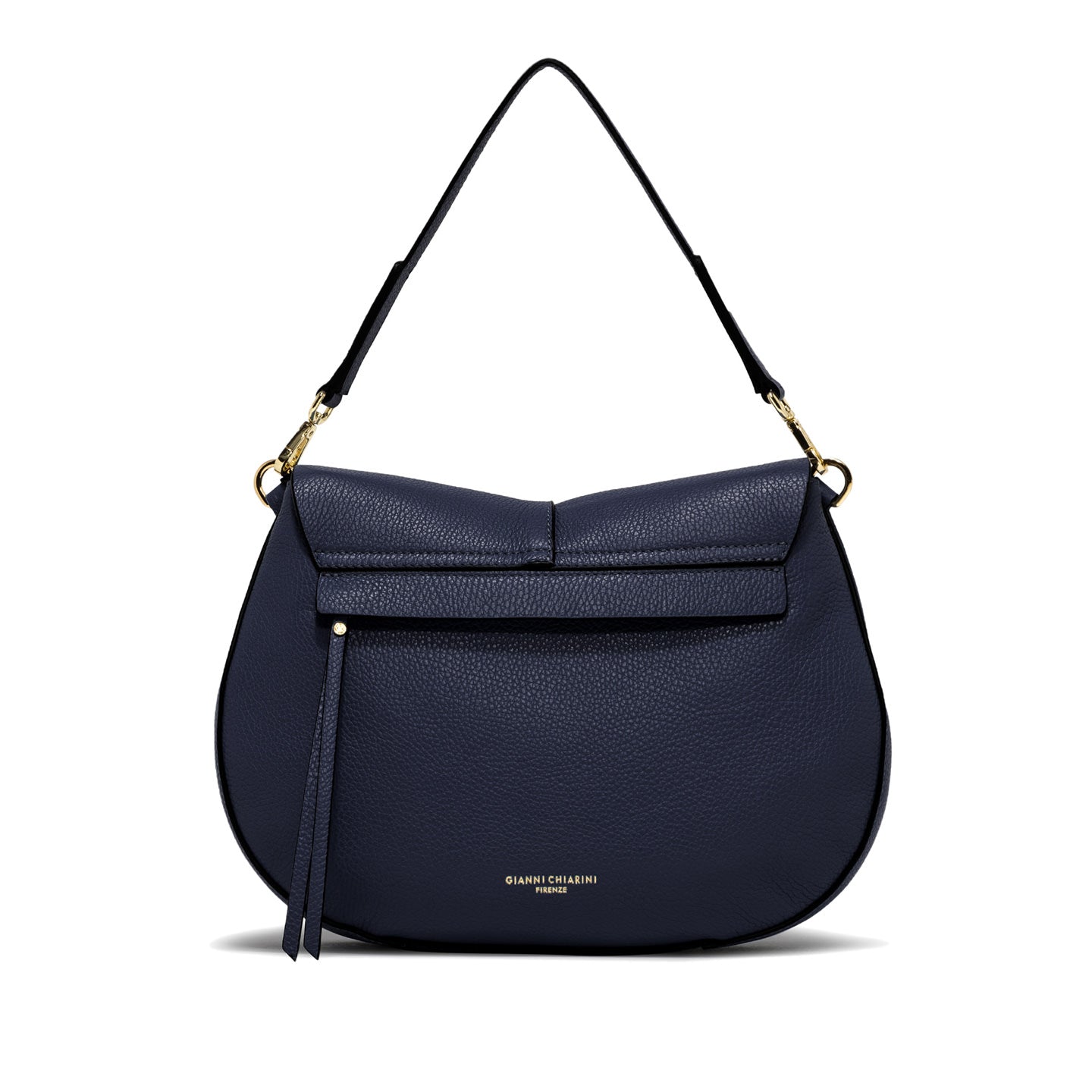 Gianni Chiarini Helena Round borsa a tracolla in pelle martellata con tracolla regolabile Blu TU | Giò Fashion