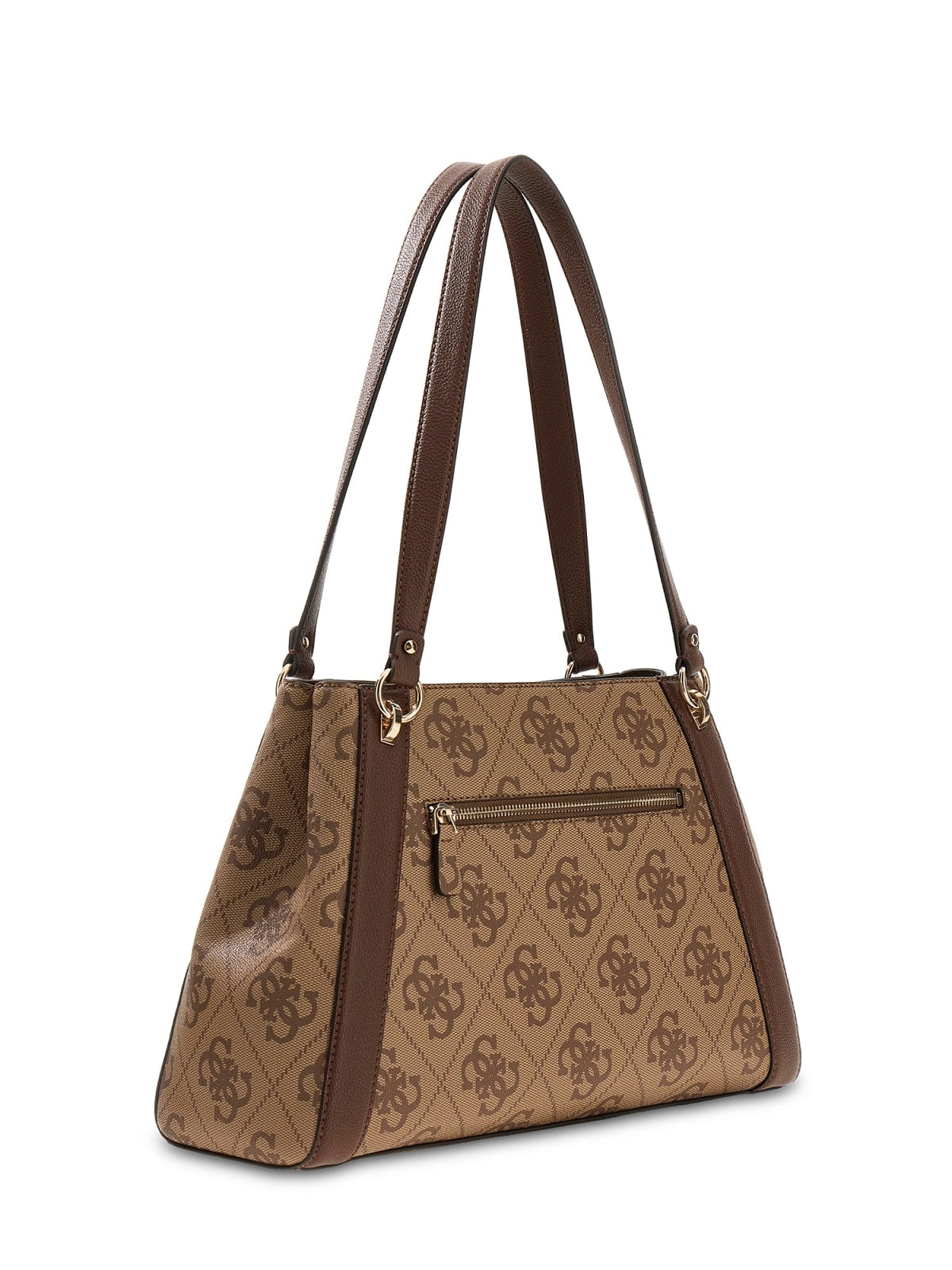 Borsa a spalla Guess donna con stampa logo all over e dettagli effetto pelle TAUPE LOGO TU | Giò Fashion