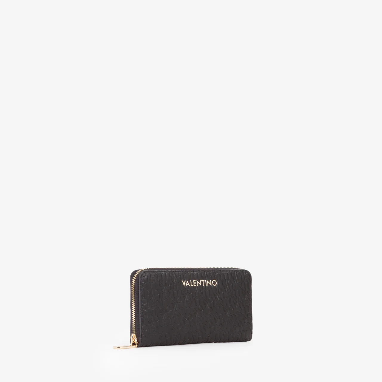 Valentino portafoglio donna zip around con logo in rilievo Nero TU | Giò Fashion