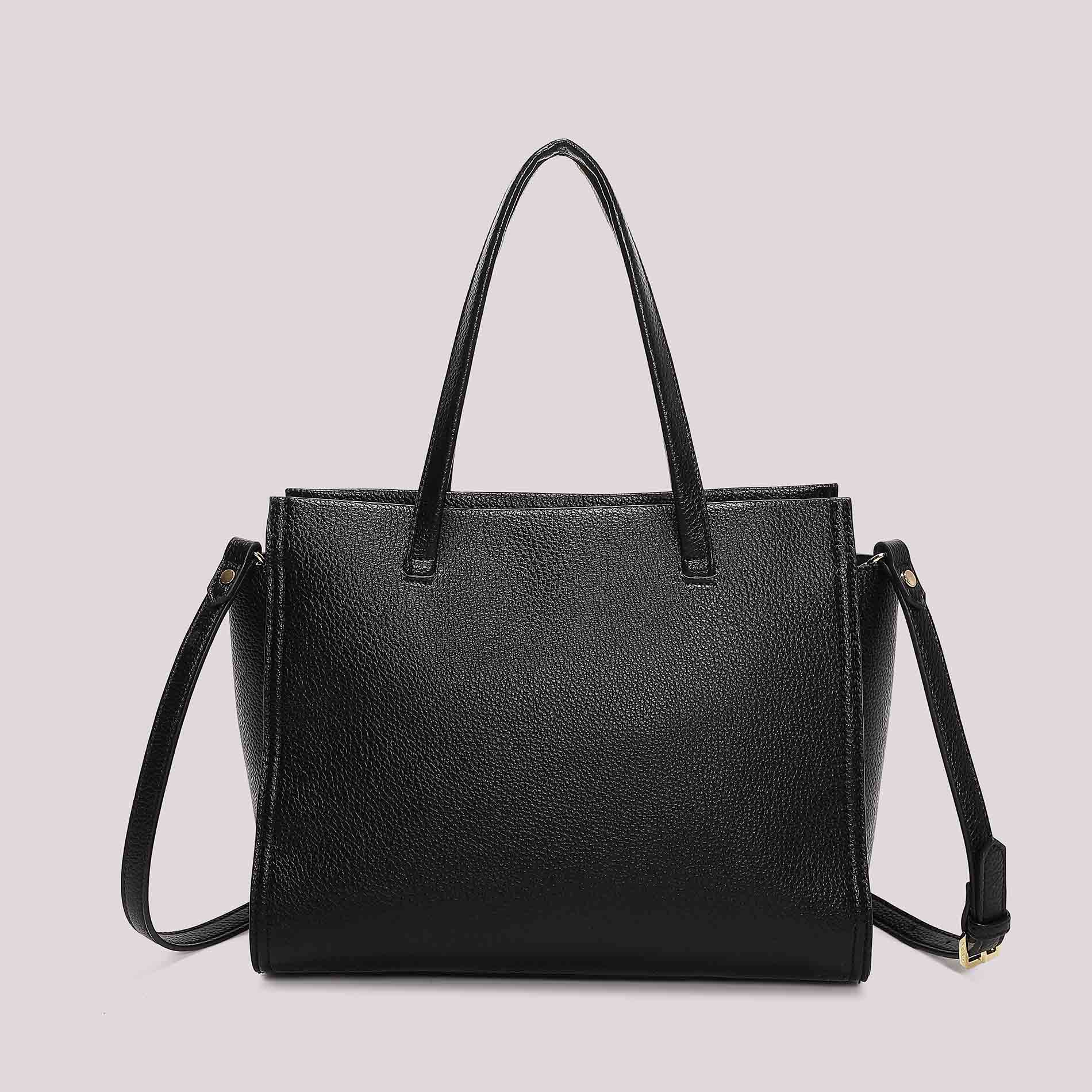 Borsa tote donna beige Mimi Mua con doppi manici e tracolla Nero TU | Giò Fashion