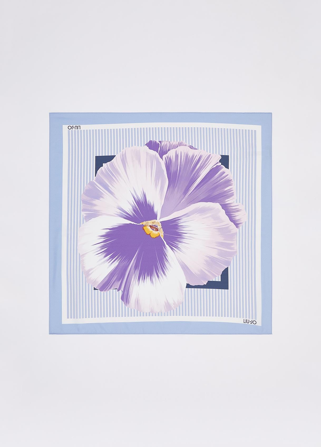 Foulard Liu Jo donna con stampa floreale e logo Viola TU | Giò Fashion