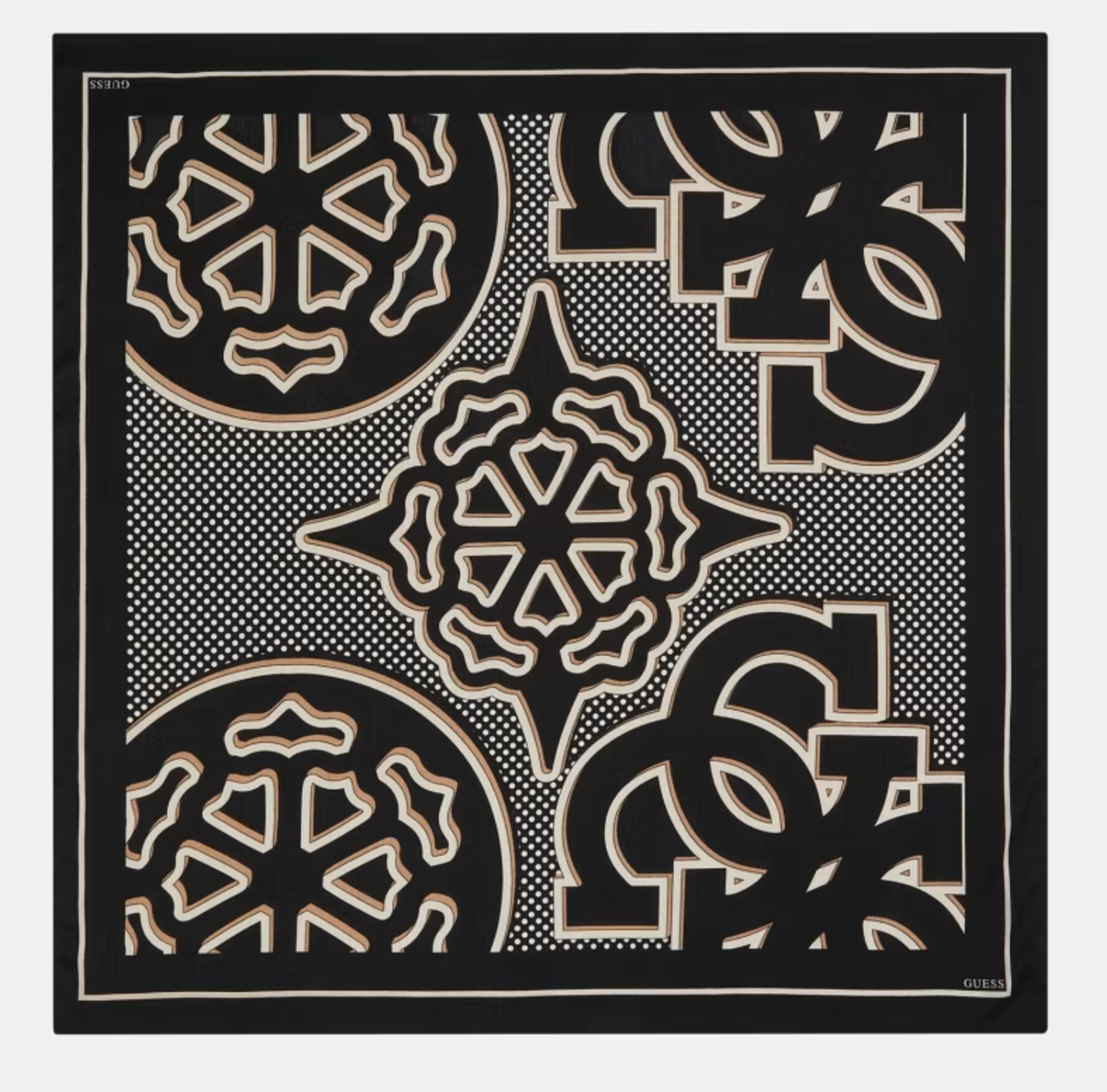 Foulard in raso Guess con stampa grafica NERO TU | Giò Fashion