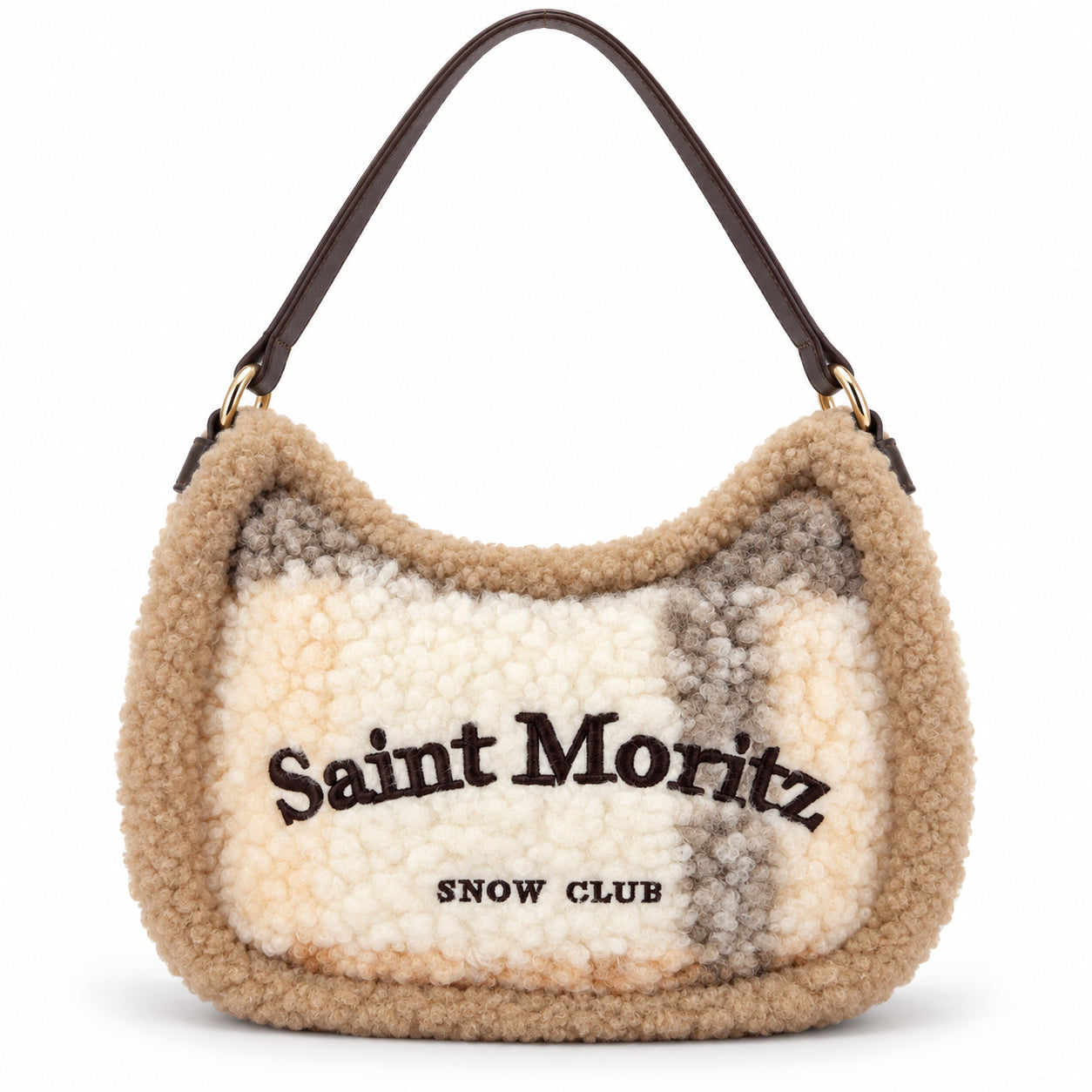Borsa a Mano Kuvé in Teddy con Logo Ricamato