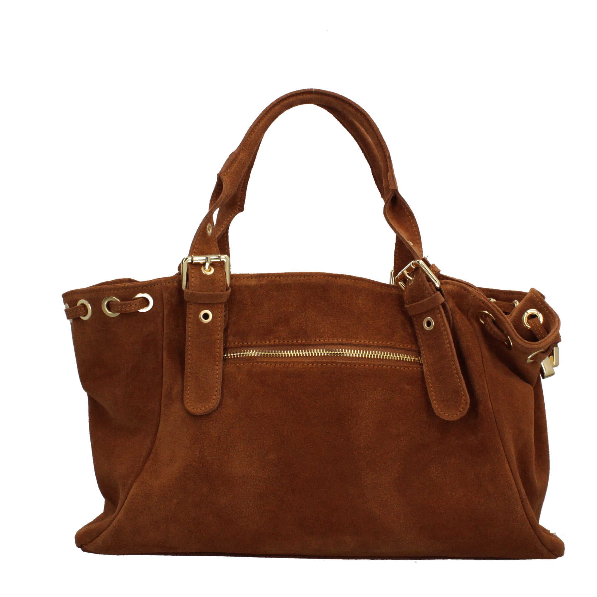 Borsa a mano in vera pelle scamosciata Made in Italy