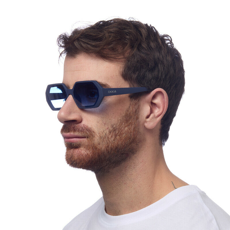 OKKIA Andrea Occhiali da Sole Unisex Esagonali con Lenti Sfumate e Protezione UV400