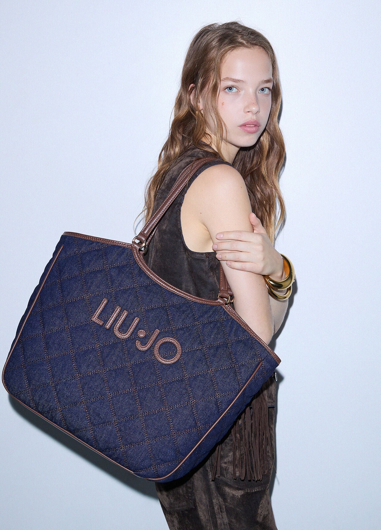Liu Jo Tote Bag Grande Donna in Denim Matelassé