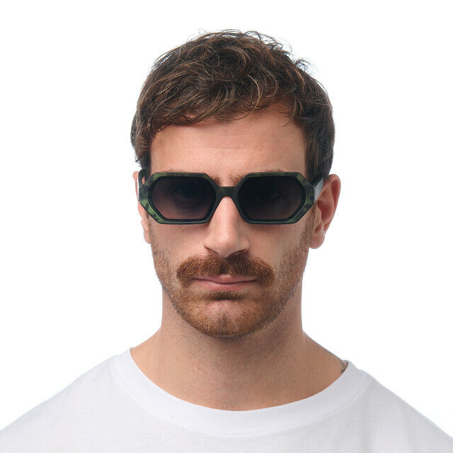 OKKIA Andrea Occhiali da Sole Unisex Esagonali con Lenti Sfumate e Protezione UV400