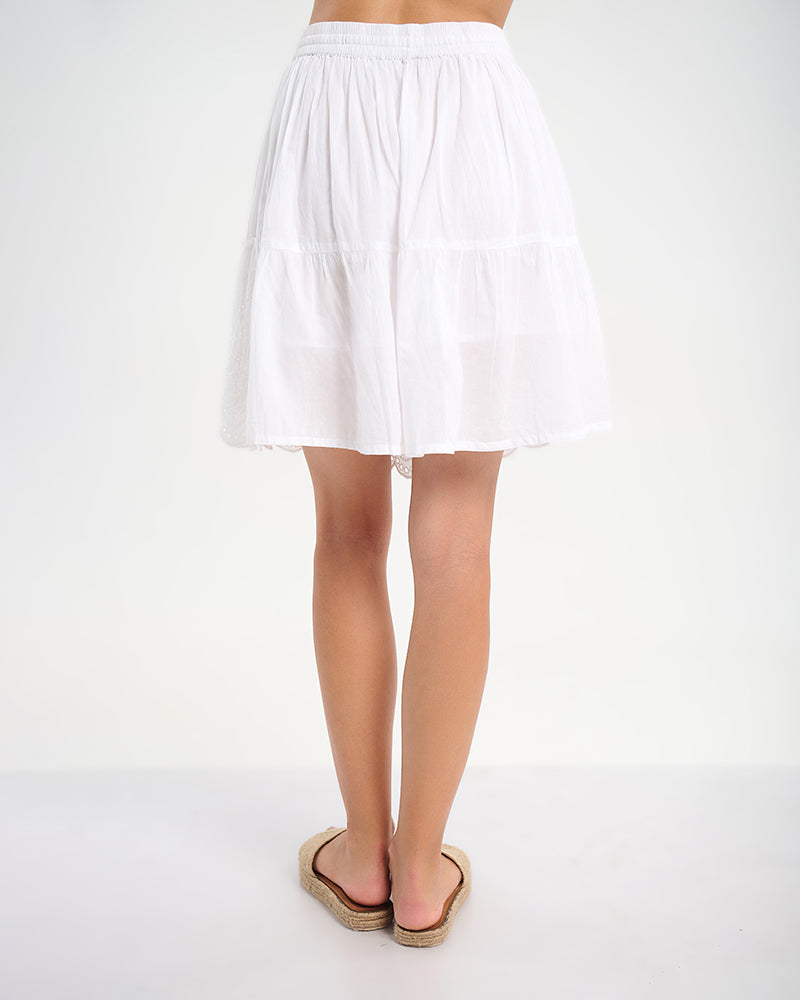 Ble Resort Collection Gonna Corta con Ricamo