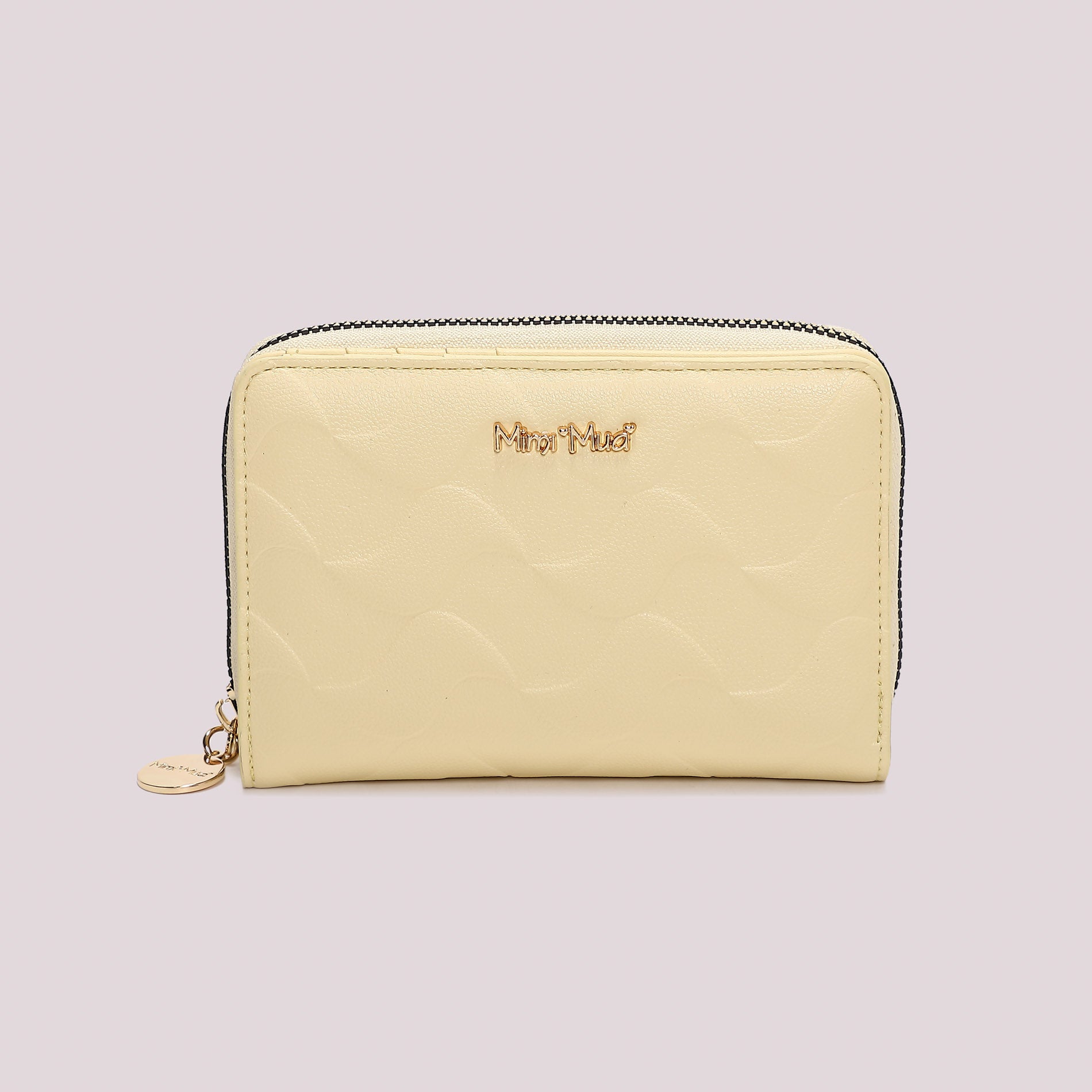 Portafoglio donna Mimi Mua compatto zip around con motivo trapuntato elegante GIALLO CHIARO TU | Giò Fashion