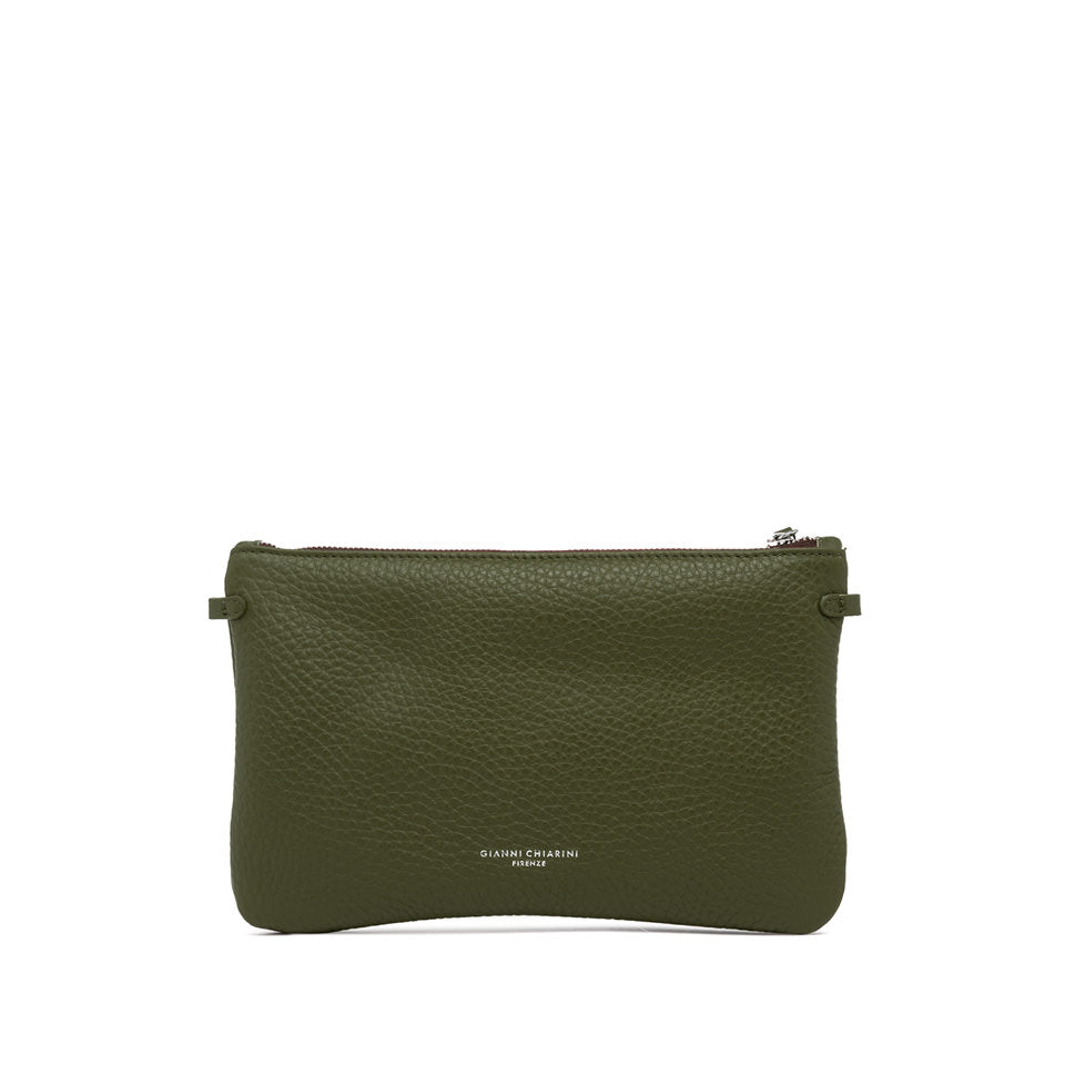 Borsa a tracolla Gianni Chiarini in pelle liscia con linea essenziale VERDE TU | Giò Fashion