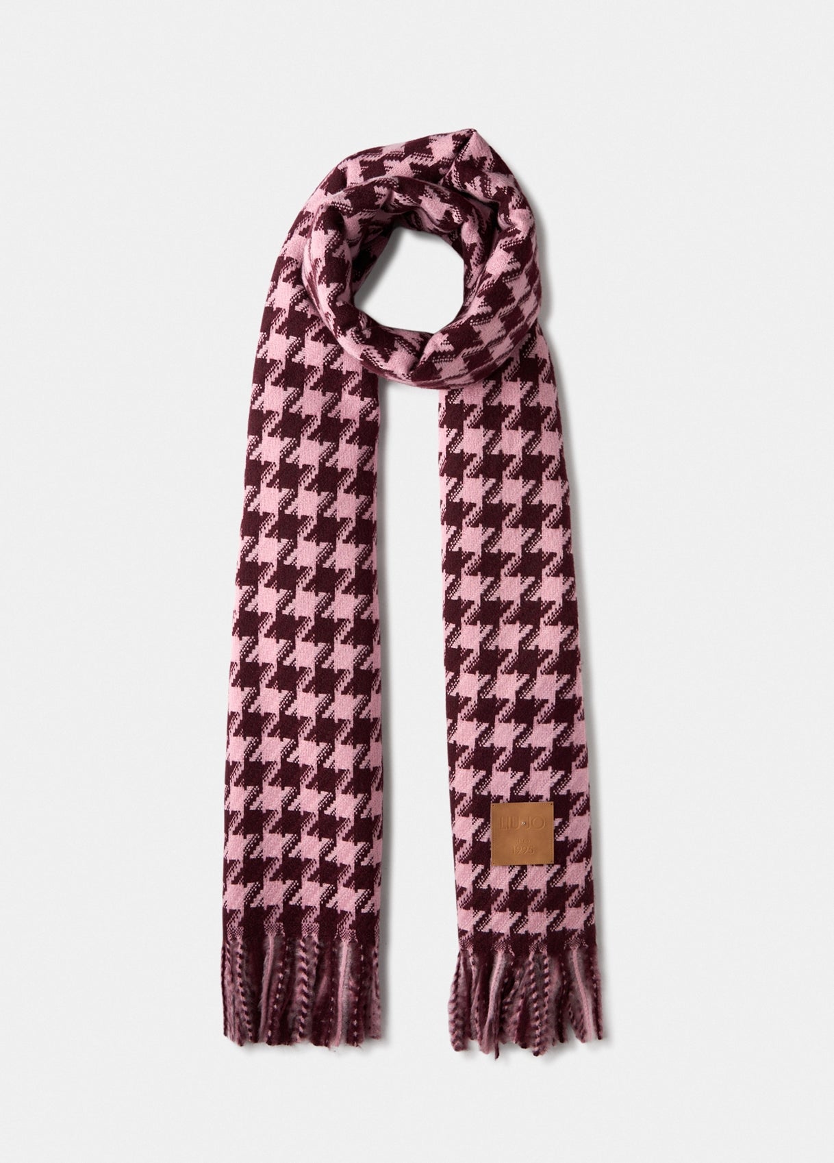 Liu Jo sciarpa con motivo pied de poule e frange