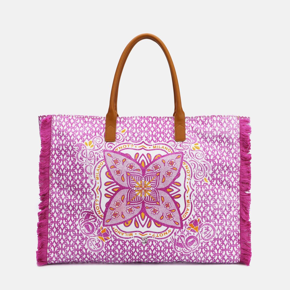 YNot Shopper Milano con stampa mandala e frange laterali