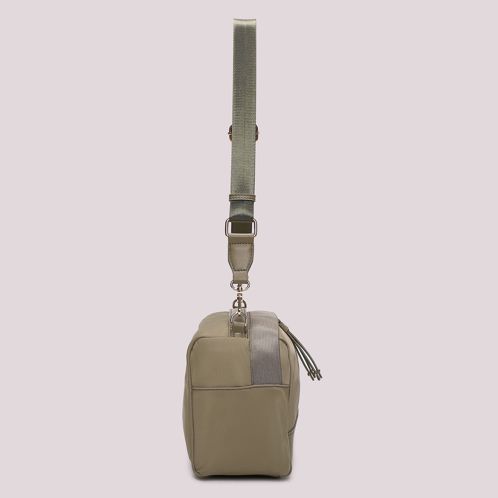 Borsa a tracolla Mimi Mua donna con doppia zip e design minimal elegante VERDE MILITARE TU | Giò Fashion