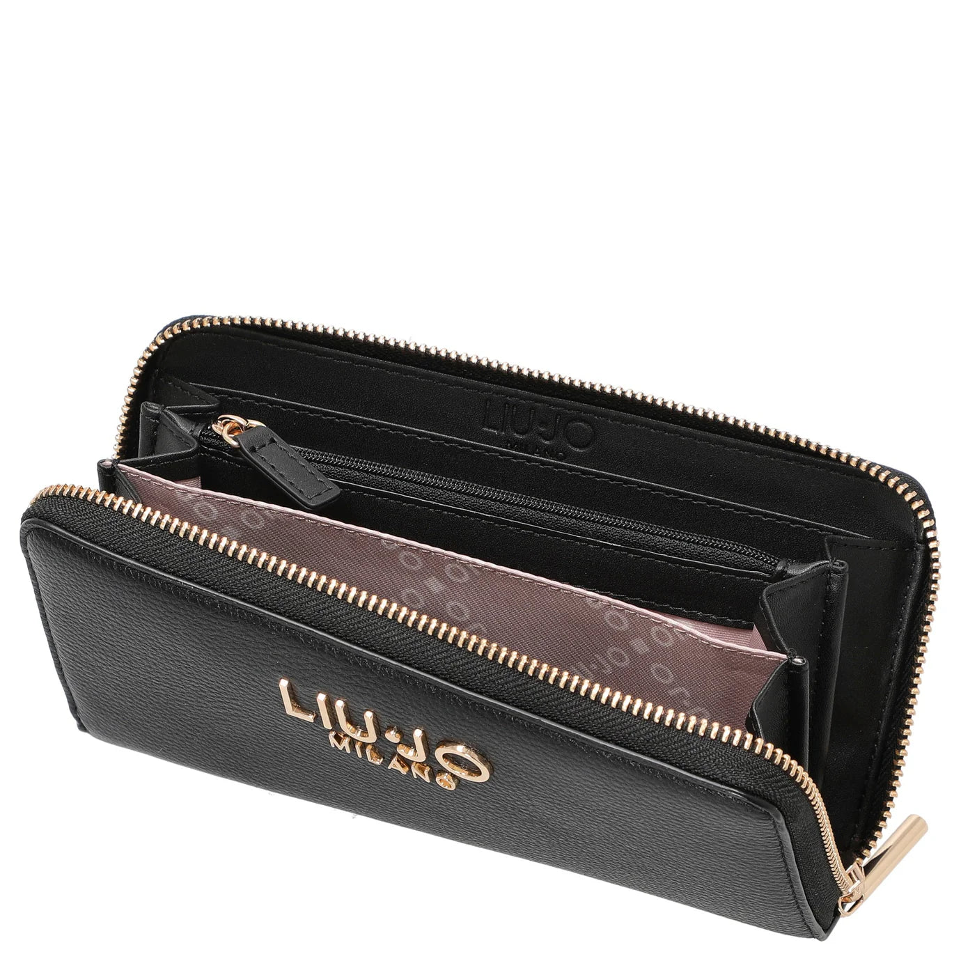 Portafoglio Liu Jo Milano Donna – Elegante con Zip e Logo Metallico Nero TU | Giò Fashion