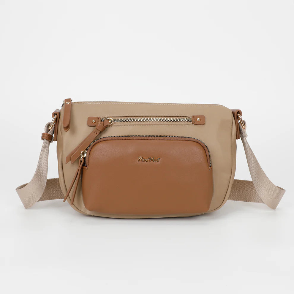 Mimi Mua borsa a tracolla con tasche frontali Beige TU | Giò Fashion