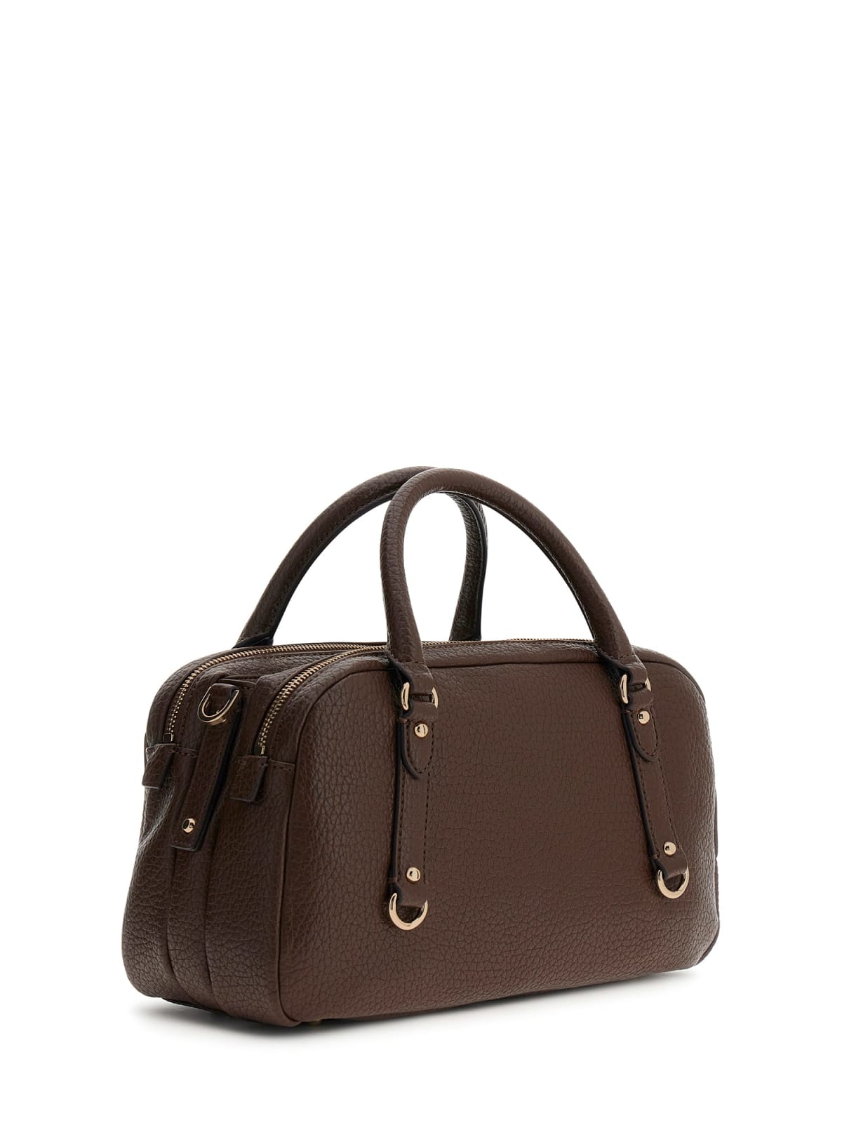 Borsa a mano Guess donna effetto pelle con doppio manico e charm logo ESPRESSO TU | Giò Fashion