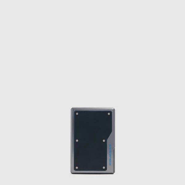 Portacarte MagSafe® Blue Square in Pelle e Alluminio con RFID
