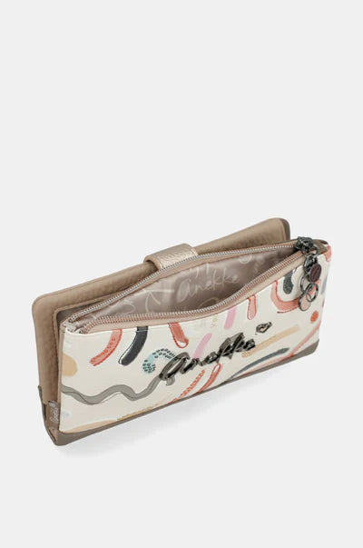 Portafoglio donna Anekke grande con zip organizer carte e monete Beige TU | Giò Fashion