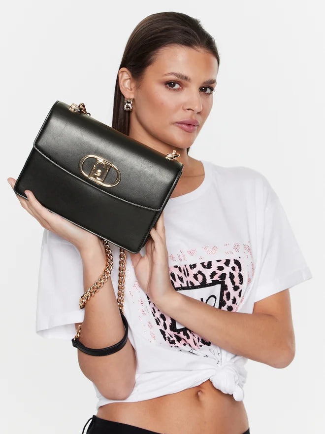 Borsa a tracolla Liu Jo elegante con catena dorata Nero TU | Giò Fashion