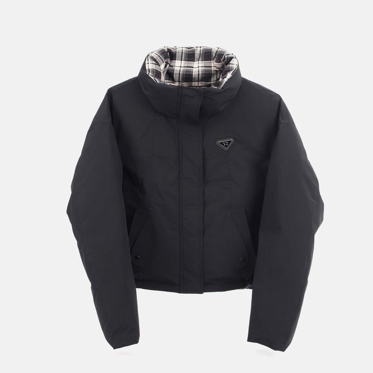YNOT? Reversible – Giacca Corta Reversibile con Collo Alto e Chiusura Zip
