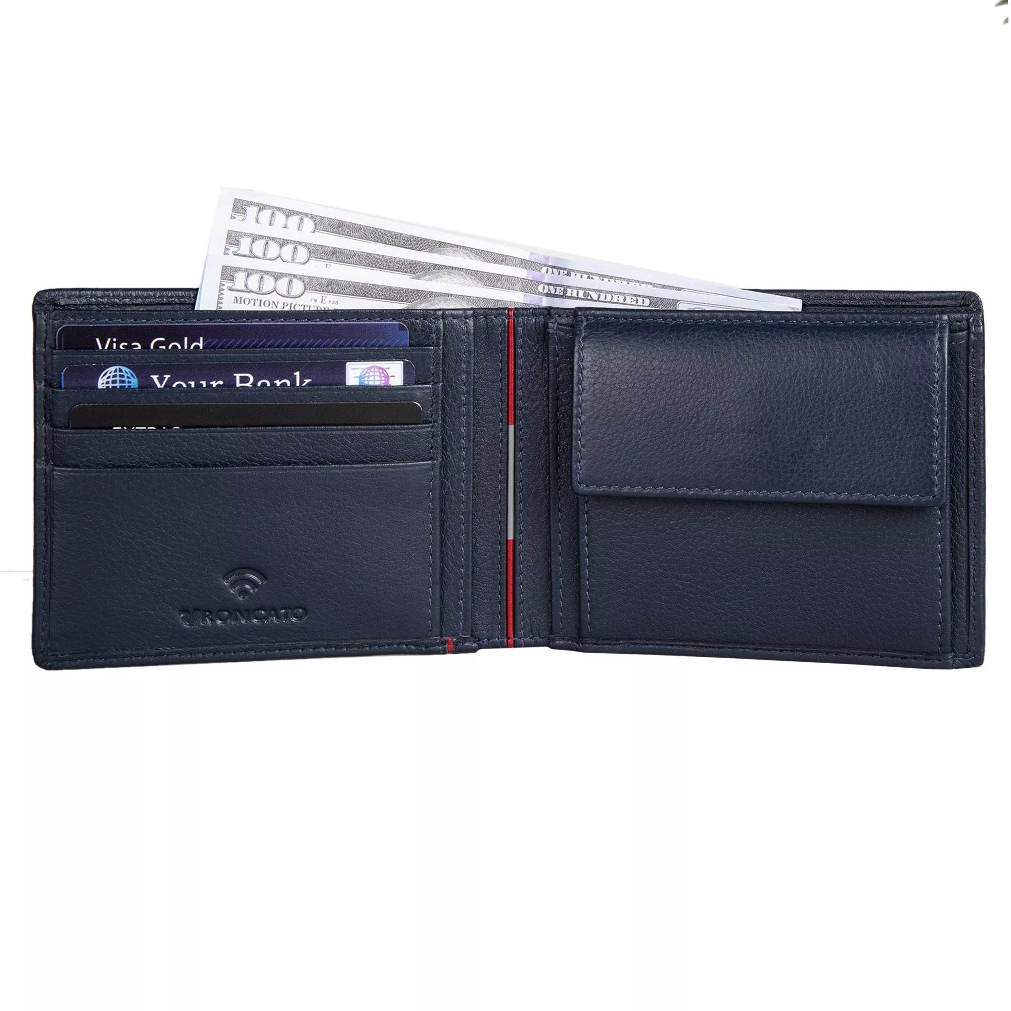 Portafoglio Roncato uomo in pelle con portamonete e scomparti carte BLU SCURO TU | Giò Fashion