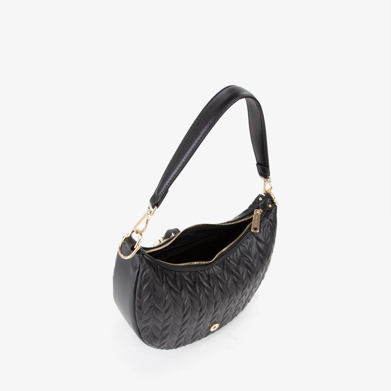 Valentino borsa hobo donna trapuntata con logo Nero TU | Giò Fashion