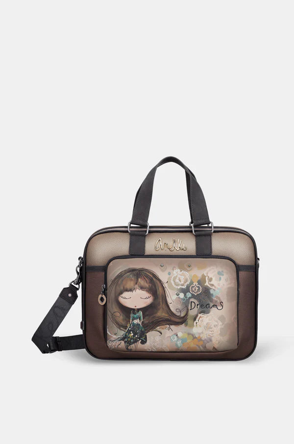 Anekke borsa porta computer con tracolla e tasca frontale Marrone TU | Giò Fashion