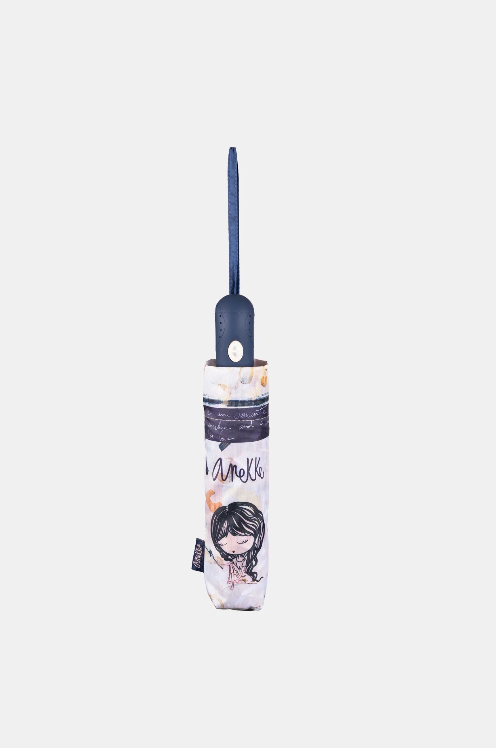 Ombrello Anekke donna con fantasia illustrata beige/blu TU | Giò Fashion