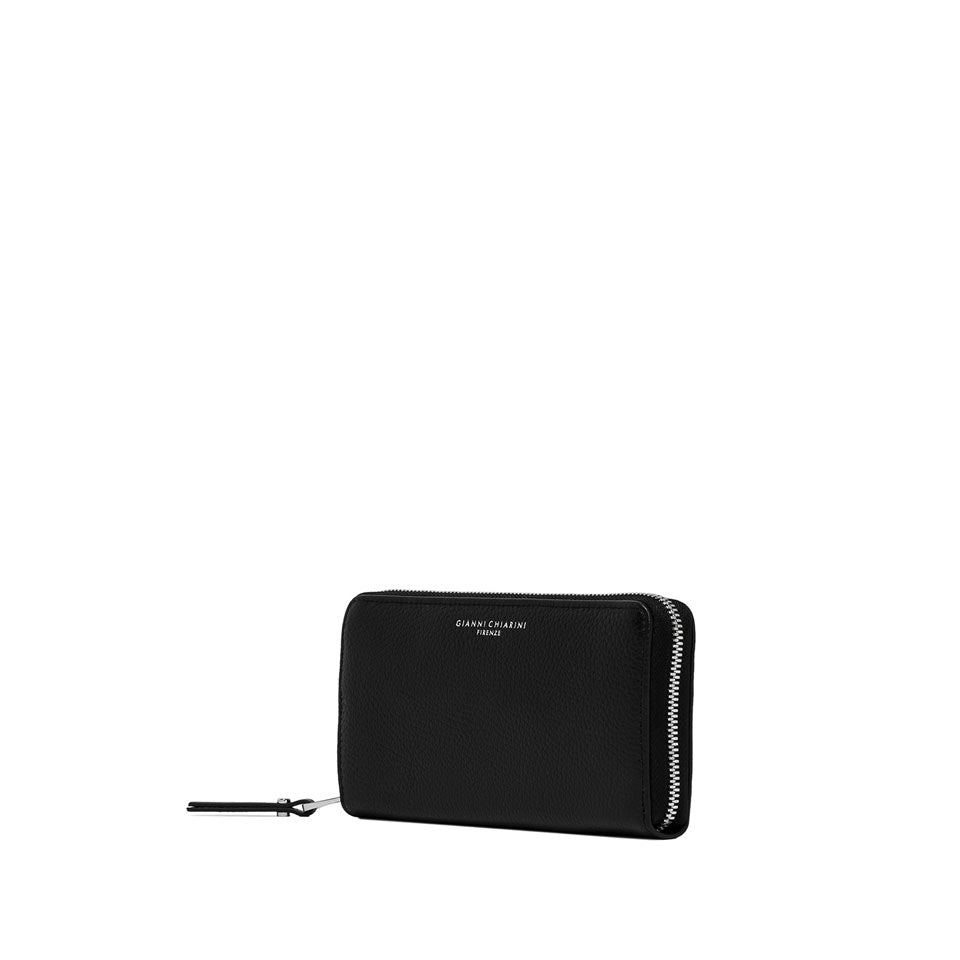Portafoglio Compatto Gianni Chiarini Wallets Grain in pelle grana Nero TU | Giò Fashion